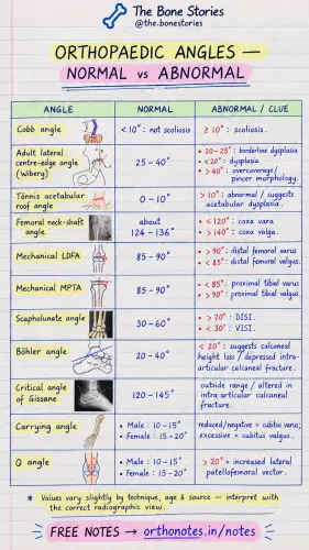 Common Orthopaedic Angles and Measurements preview